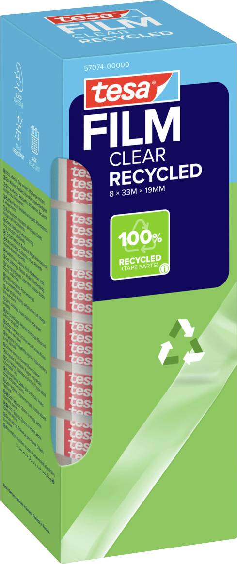 tesa 57074-00000-01 tesafilm Eco & Clear Transparent (L x B) 33 m x 19 mm 8 St.