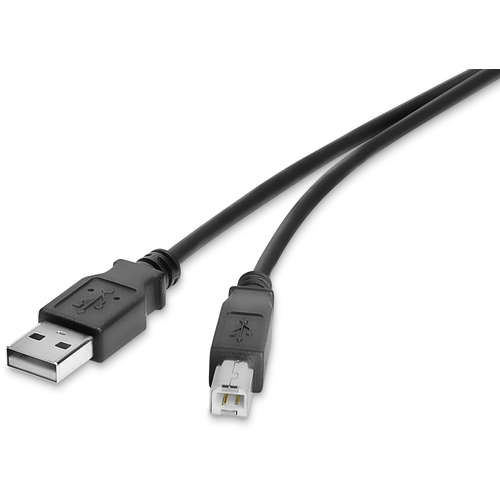 Renkforce USB-Kabel USB 2.0 USB-A Stecker, USB-B Stecker 0.30m Schwarz vergoldete Steckkontakte RF-4463064