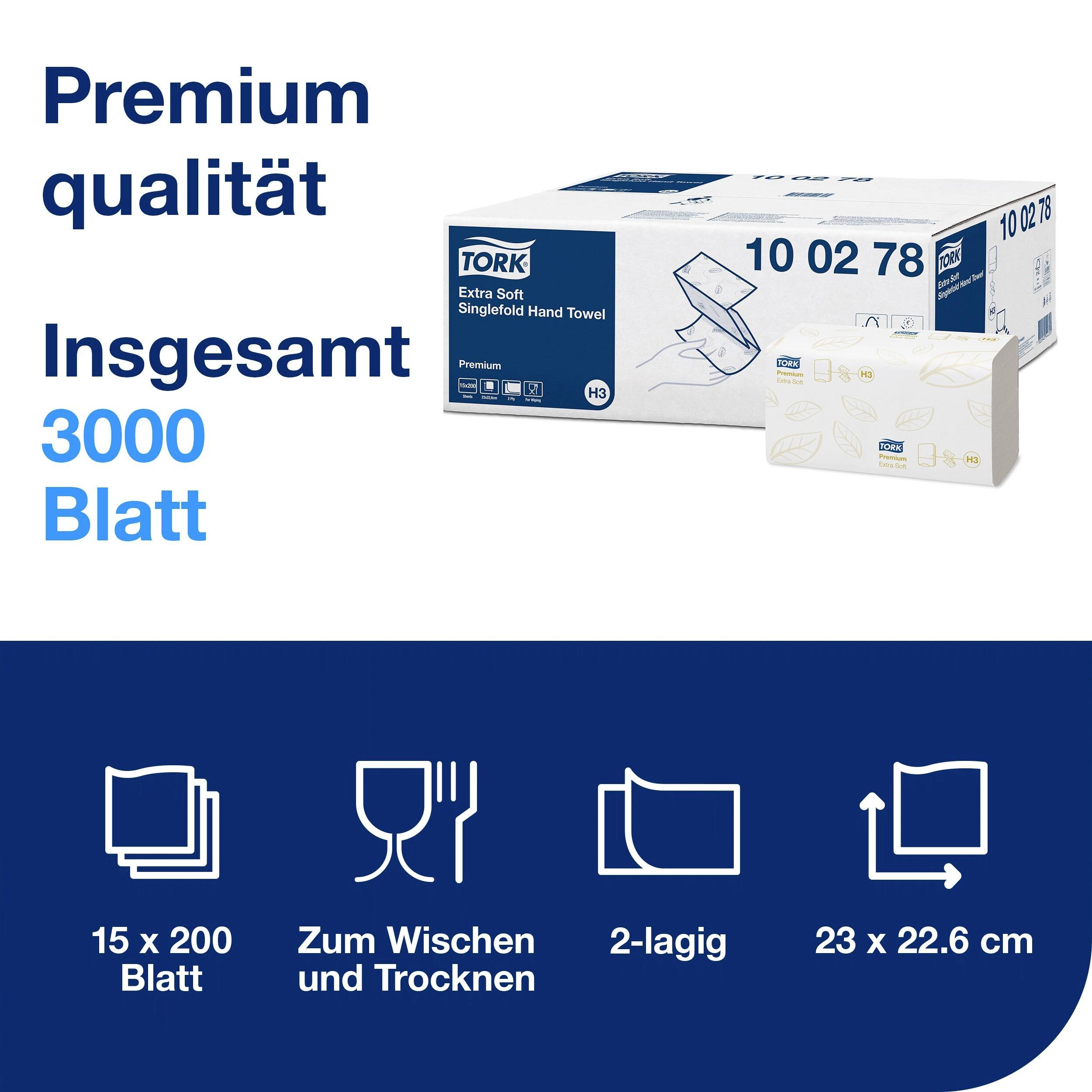 TORK 100278 Zickzack Premium Papierhandtücher (L x B) 23 cm x 22.6 cm Hochweiß 3000 St.