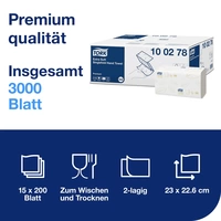 TORK 100278 Zickzack Premium Papierhandtücher (L x B) 23cm x 22.6cm Hochweiß 3000St. TORK 100278 Zickzack Premium Papierhandtücher (L x B) 23cm x 22.6cm Hochweiß 3000St.