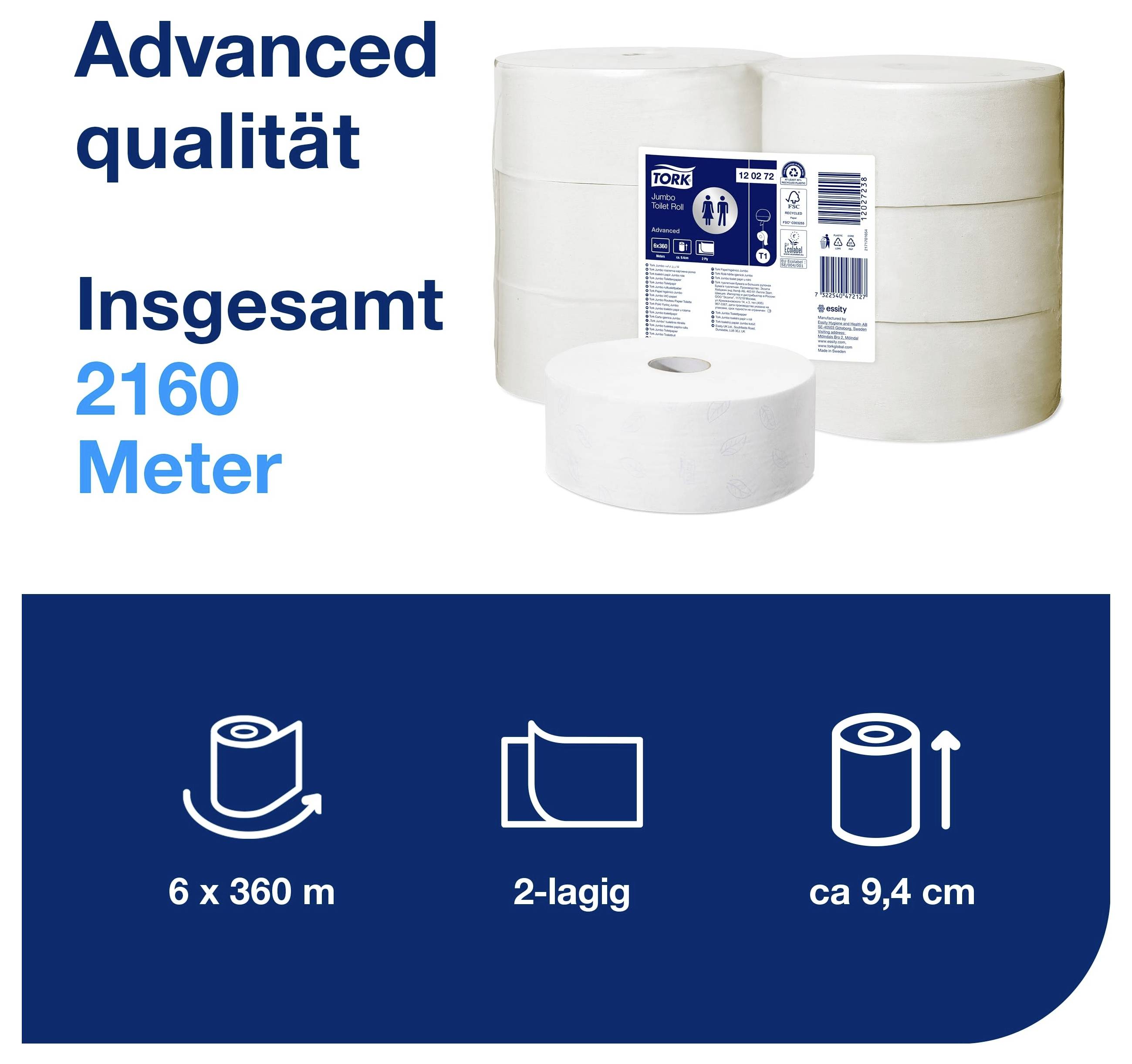 TORK Toilettenpapier Jumbo 120272 Weiß Anzahl der Lagen: 4 lagig 6 St.
