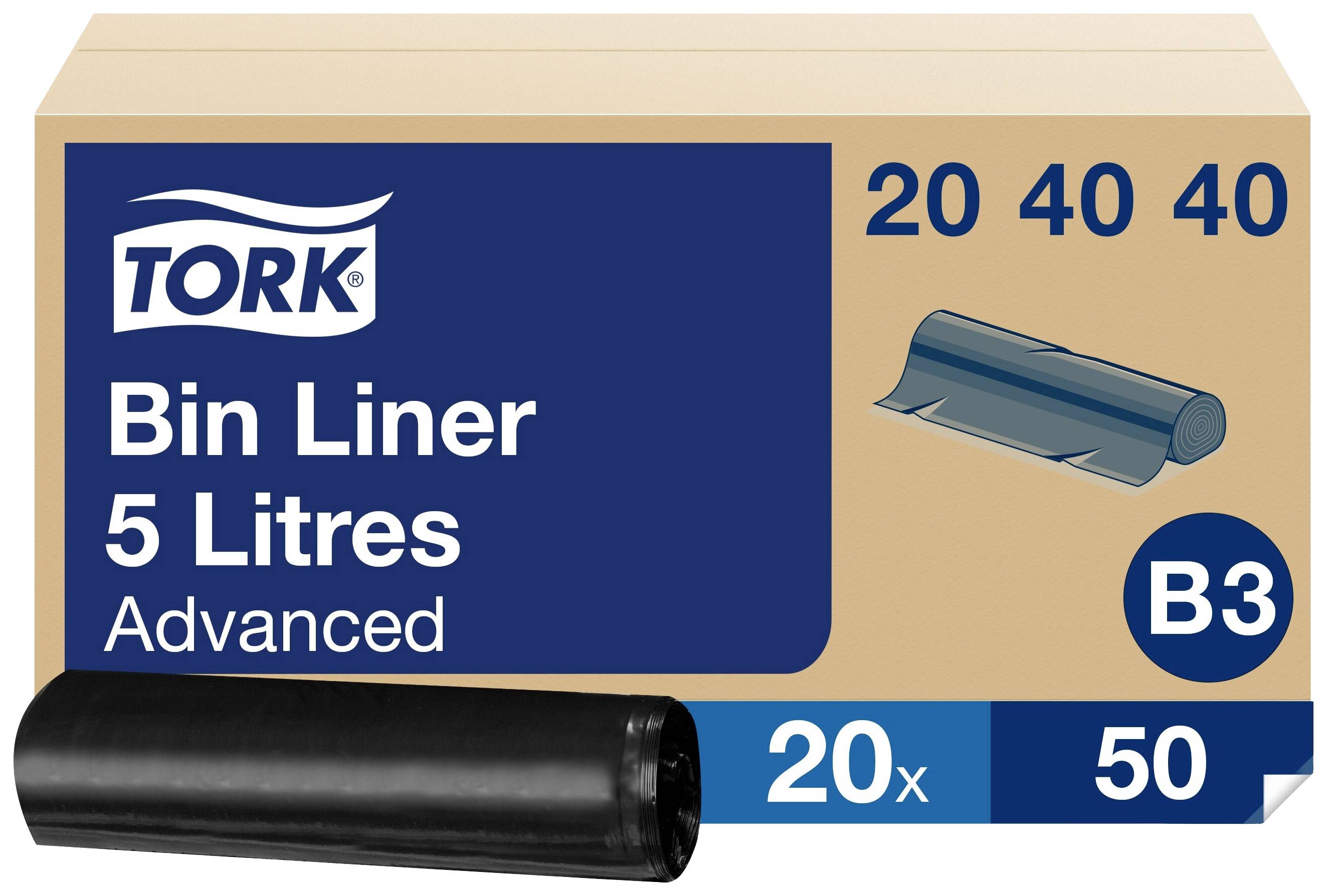 TORK Advanced 204040 Müllsack 5l Kunststoff Schwarz 1000St.
