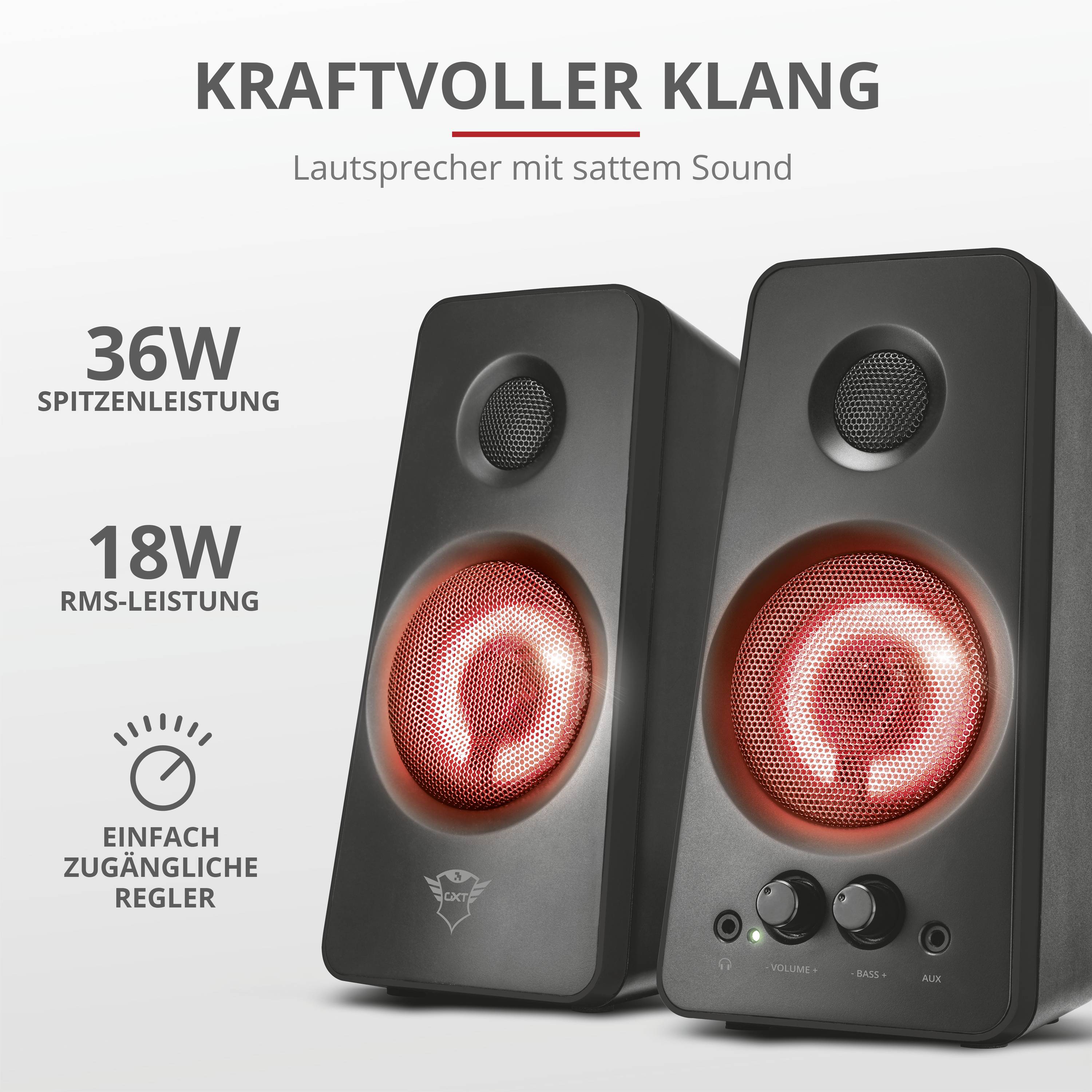 Trust GXT 608 2.0 PC-Lautsprecher Kabelgebunden 38 W Schwarz