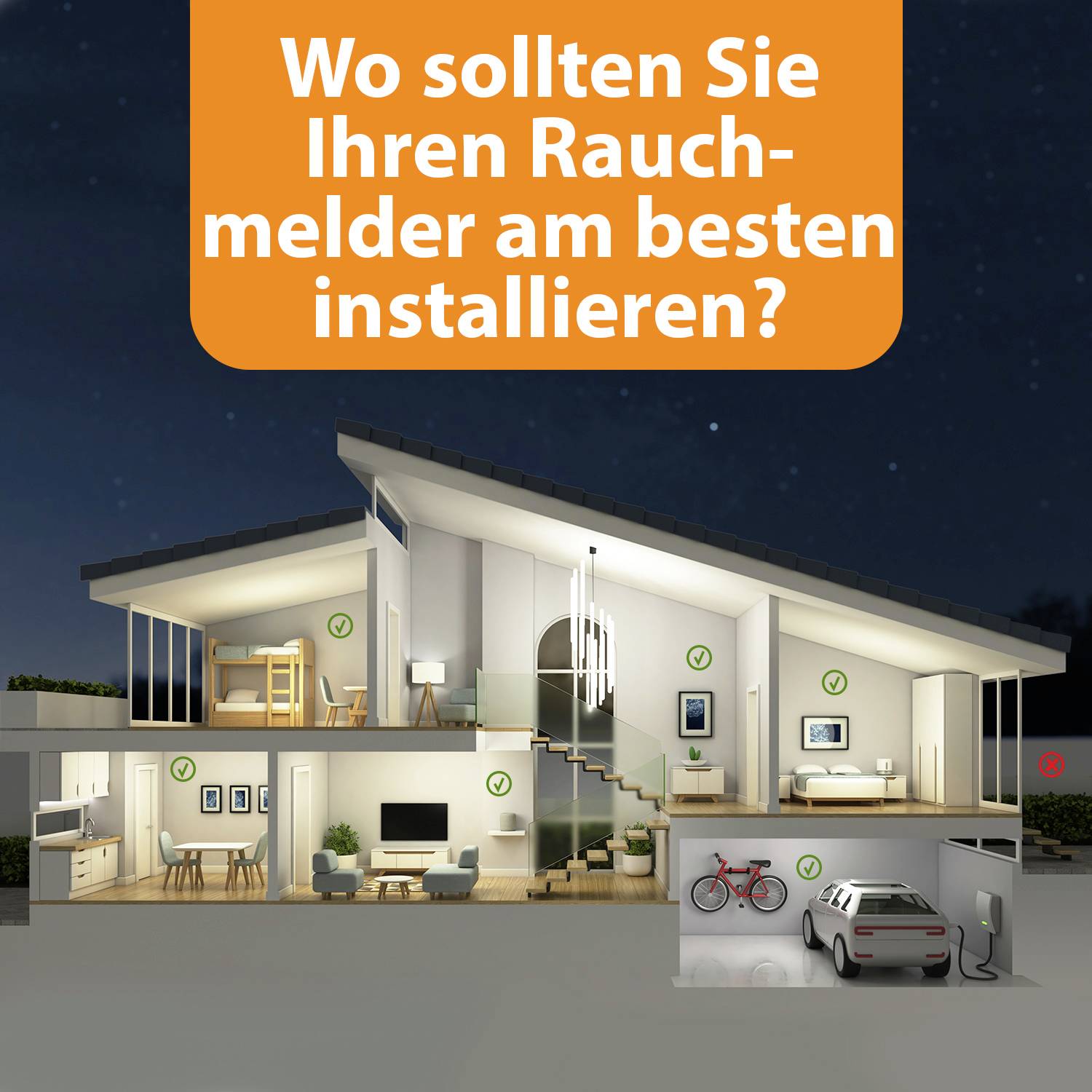 Smartwares RM520 Rauchwarnmelder inkl. 10 Jahres-Batterie batteriebetrieben