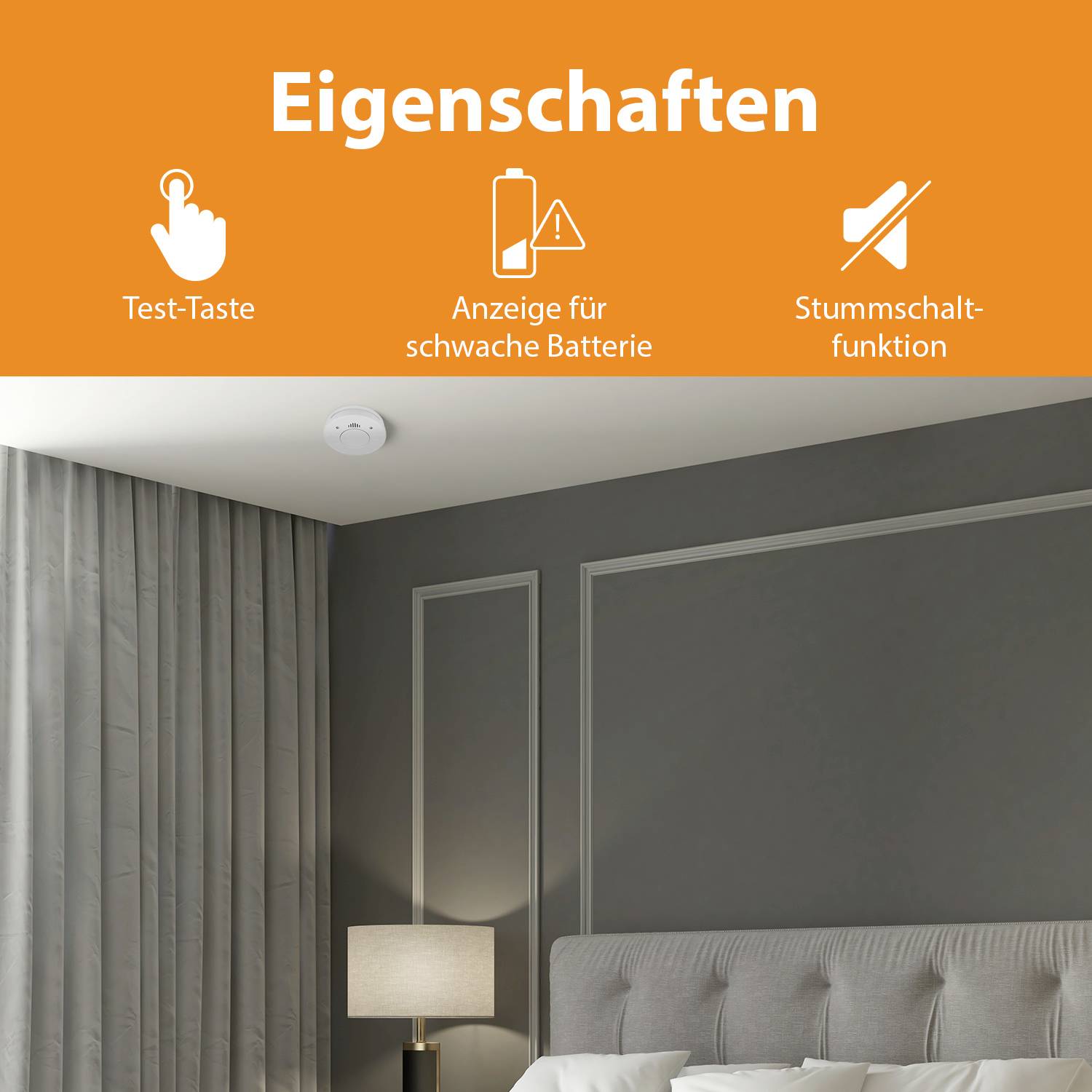 Smartwares RM520 Rauchwarnmelder inkl. 10 Jahres-Batterie batteriebetrieben