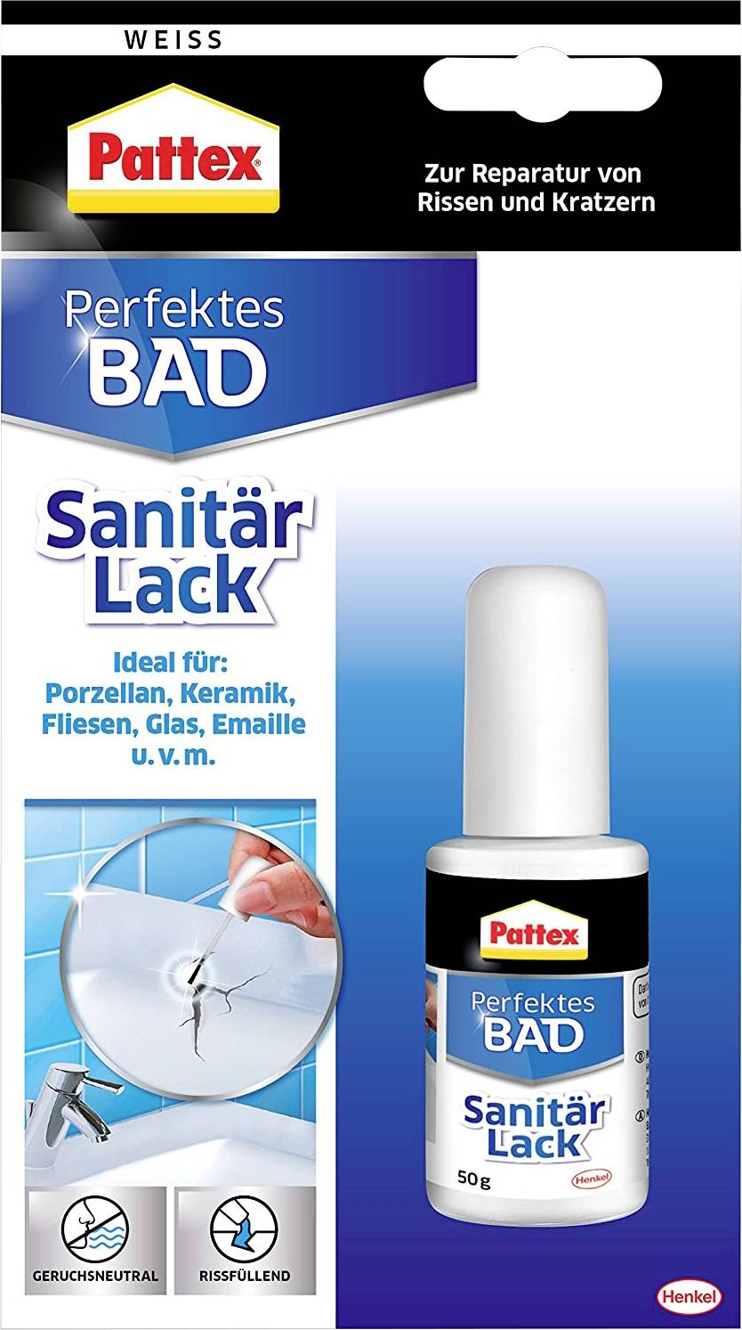 Pattex Perfektes Bad Sanitärlack Herstellerfarbe Weiß PL50W 50 g