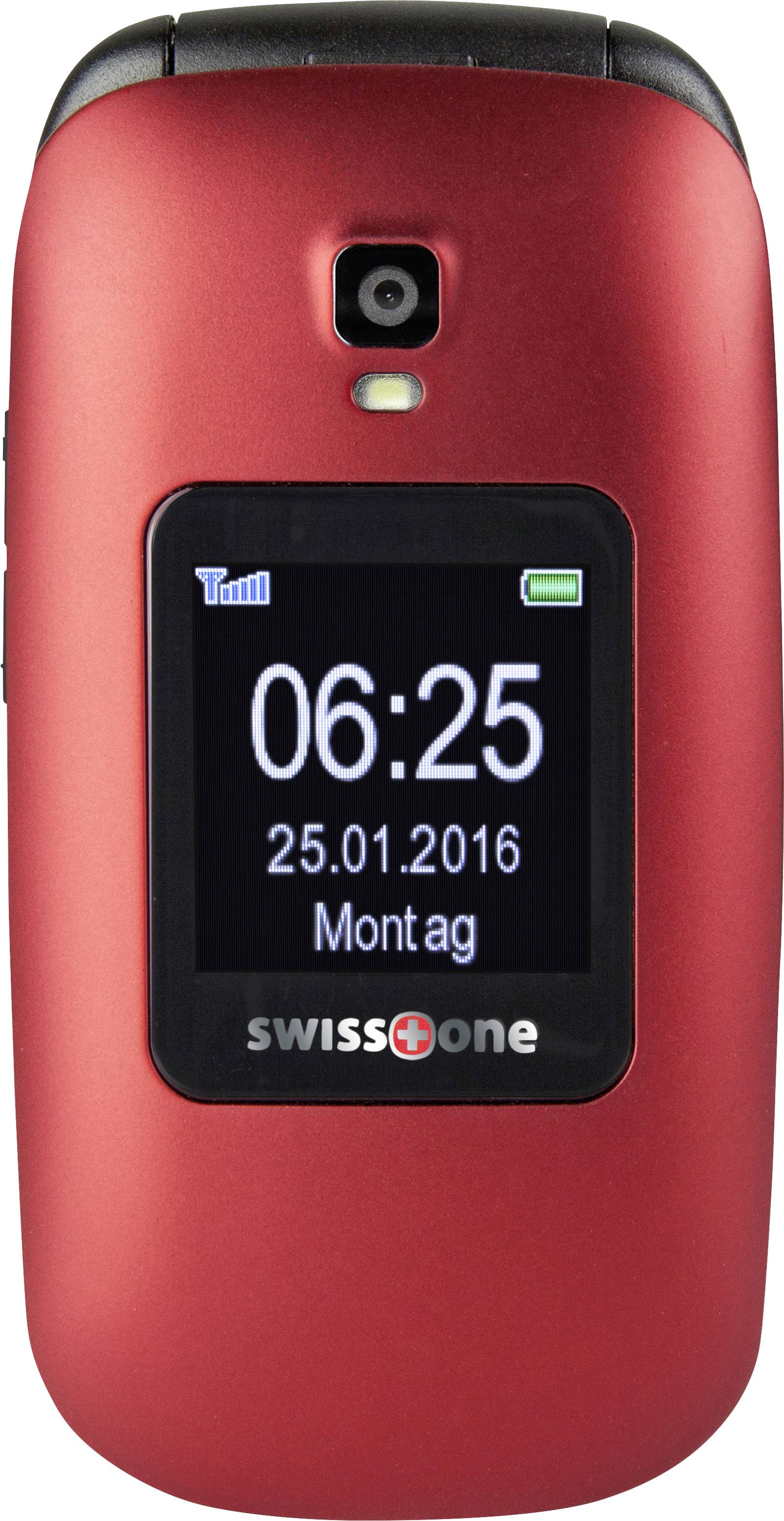 swisstone BBM 625 Senioren-Klapp-Handy mit Ladestation, SOS Taste Rot