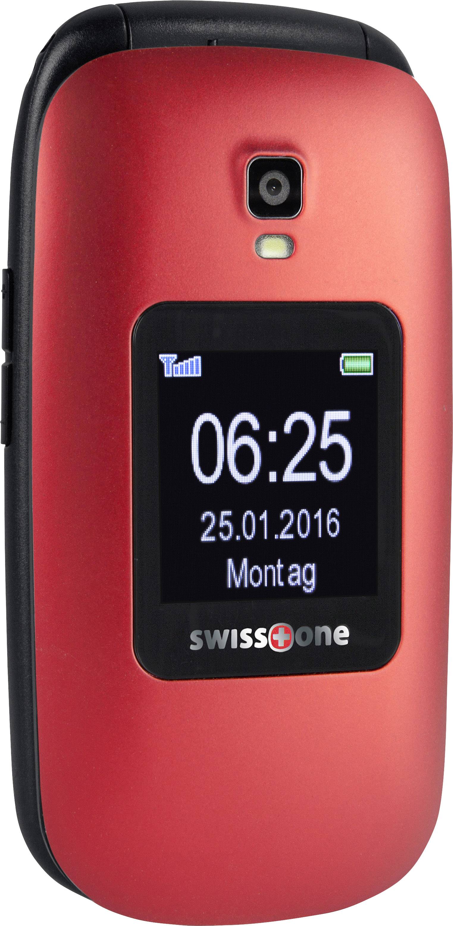 swisstone BBM 625 Senioren-Klapp-Handy mit Ladestation, SOS Taste Rot