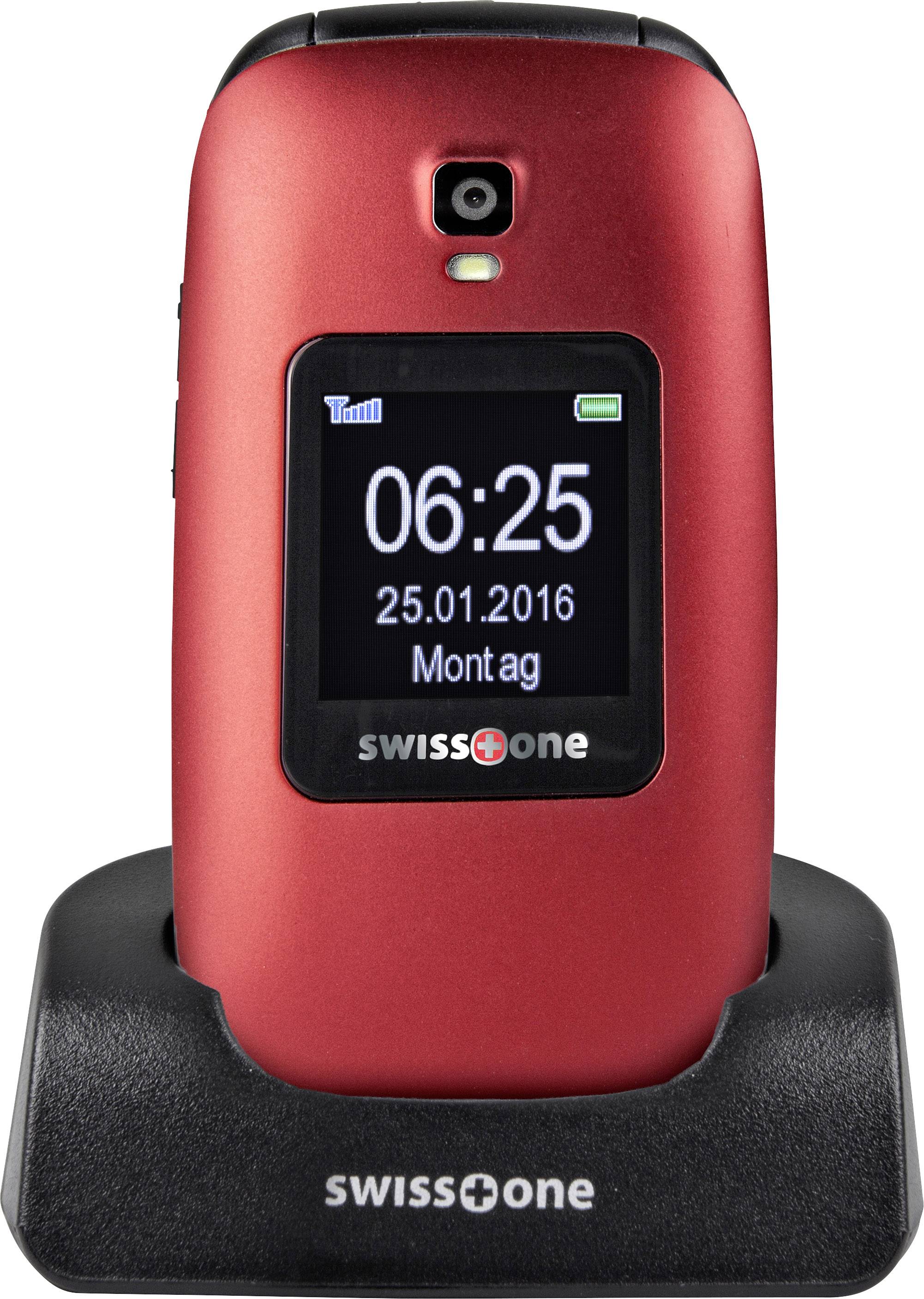 swisstone BBM 625 Senioren-Klapp-Handy mit Ladestation, SOS Taste Rot