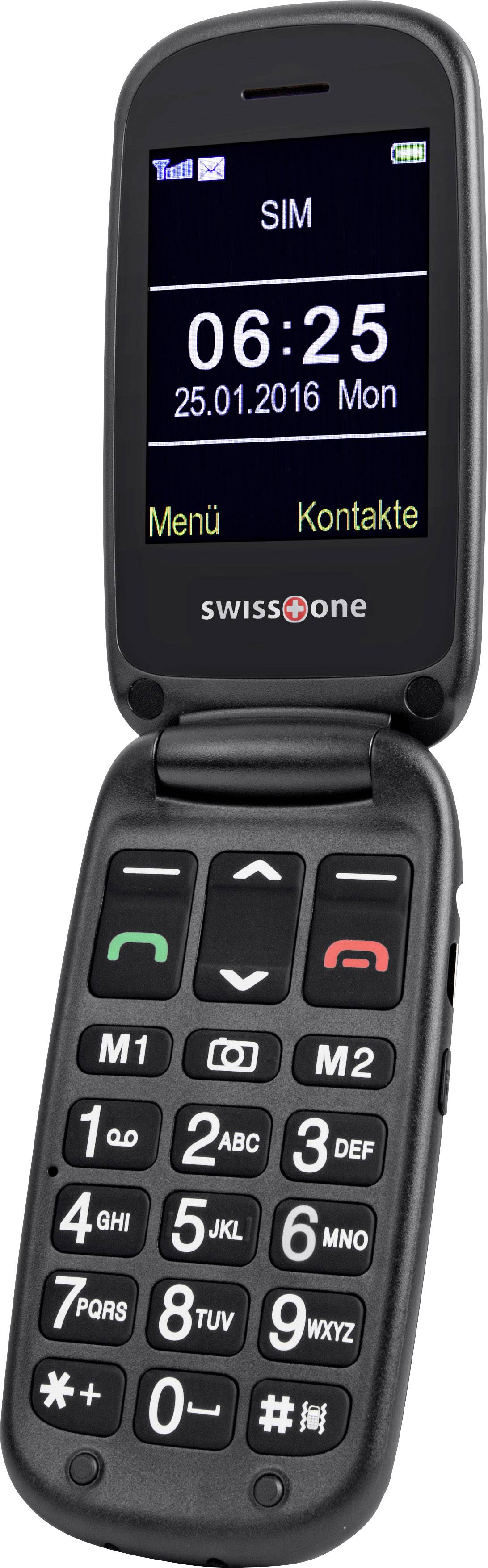 swisstone BBM 625 Senioren-Klapp-Handy mit Ladestation, SOS Taste Rot