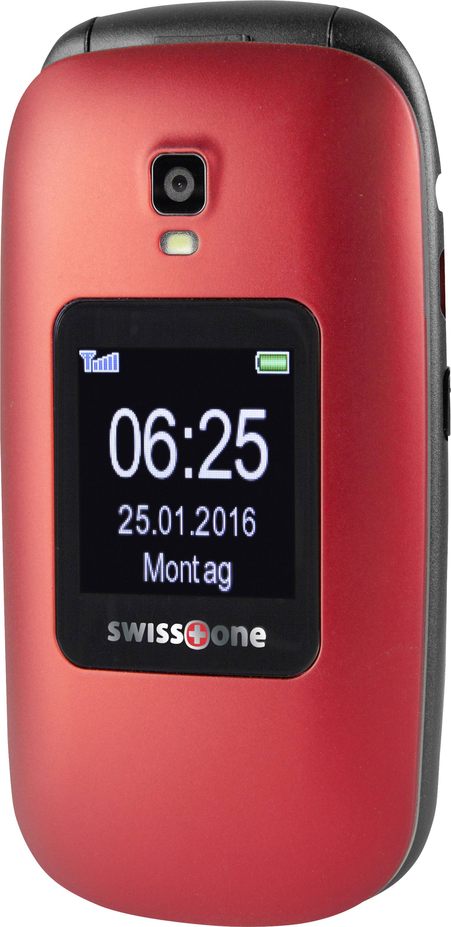 swisstone BBM 625 Senioren-Klapp-Handy mit Ladestation, SOS Taste Rot