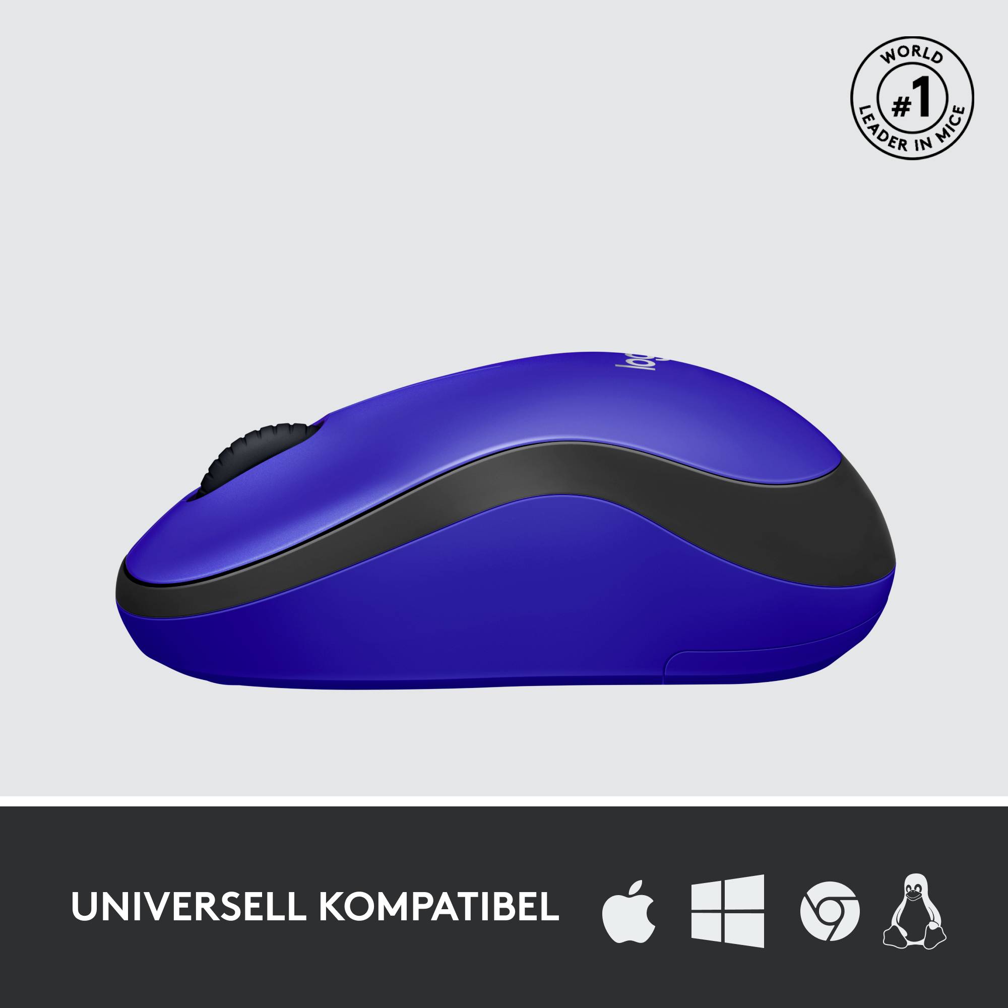 Logitech M220 Silent Maus Funk Optisch Blau 3 Tasten 1000 dpi