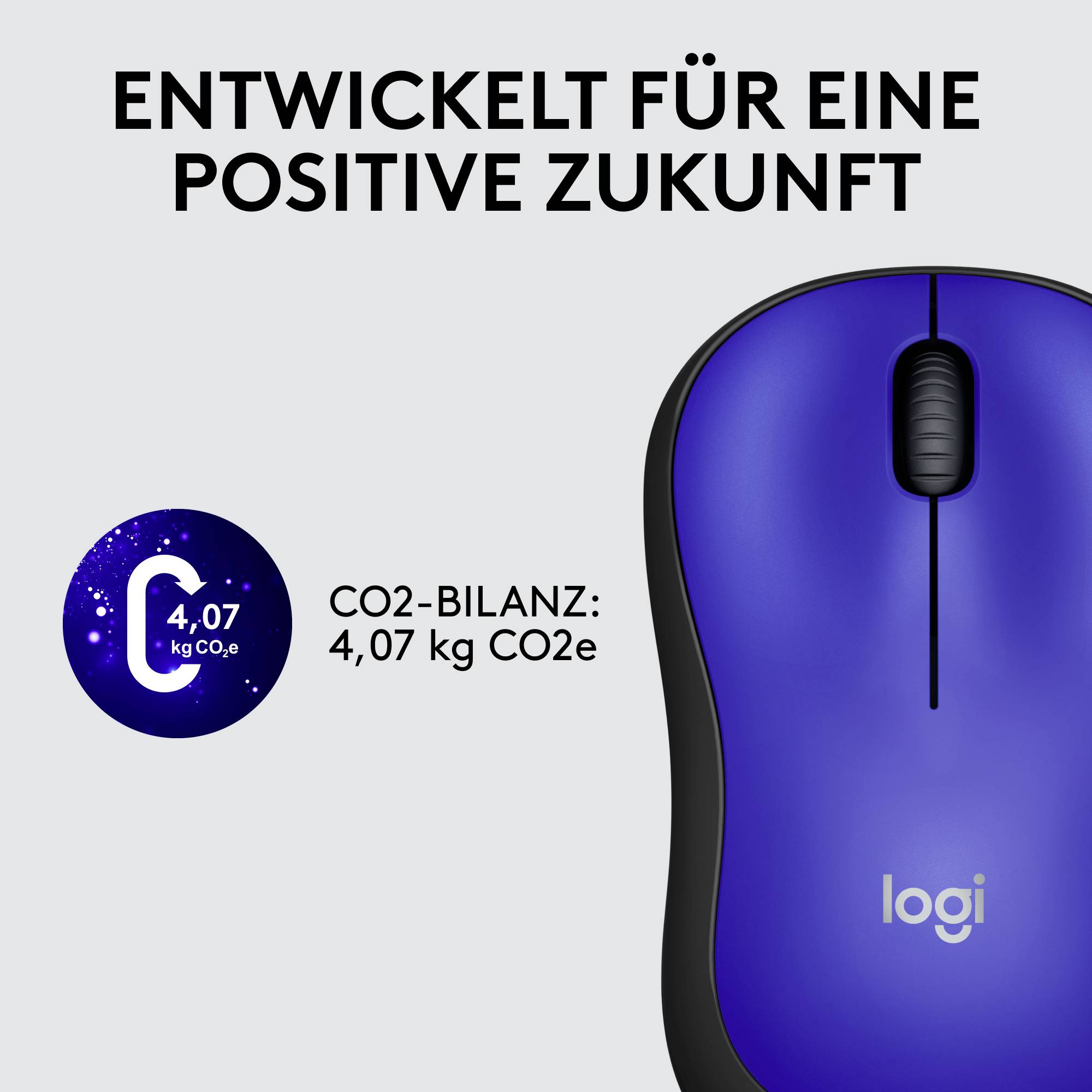 Logitech M220 Silent Maus Funk Optisch Blau 3 Tasten 1000 dpi