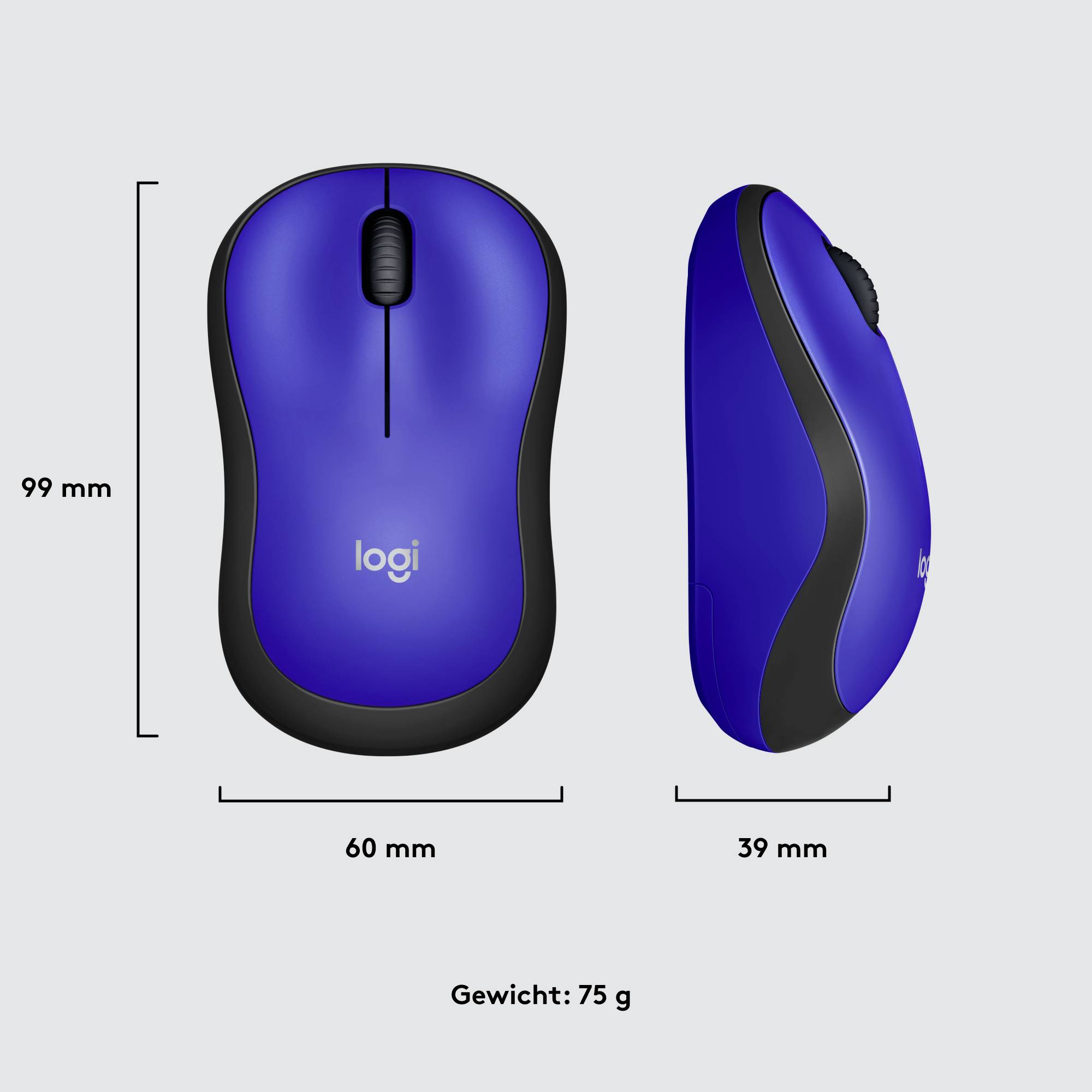 Logitech M220 Silent Maus Funk Optisch Blau 3 Tasten 1000 dpi