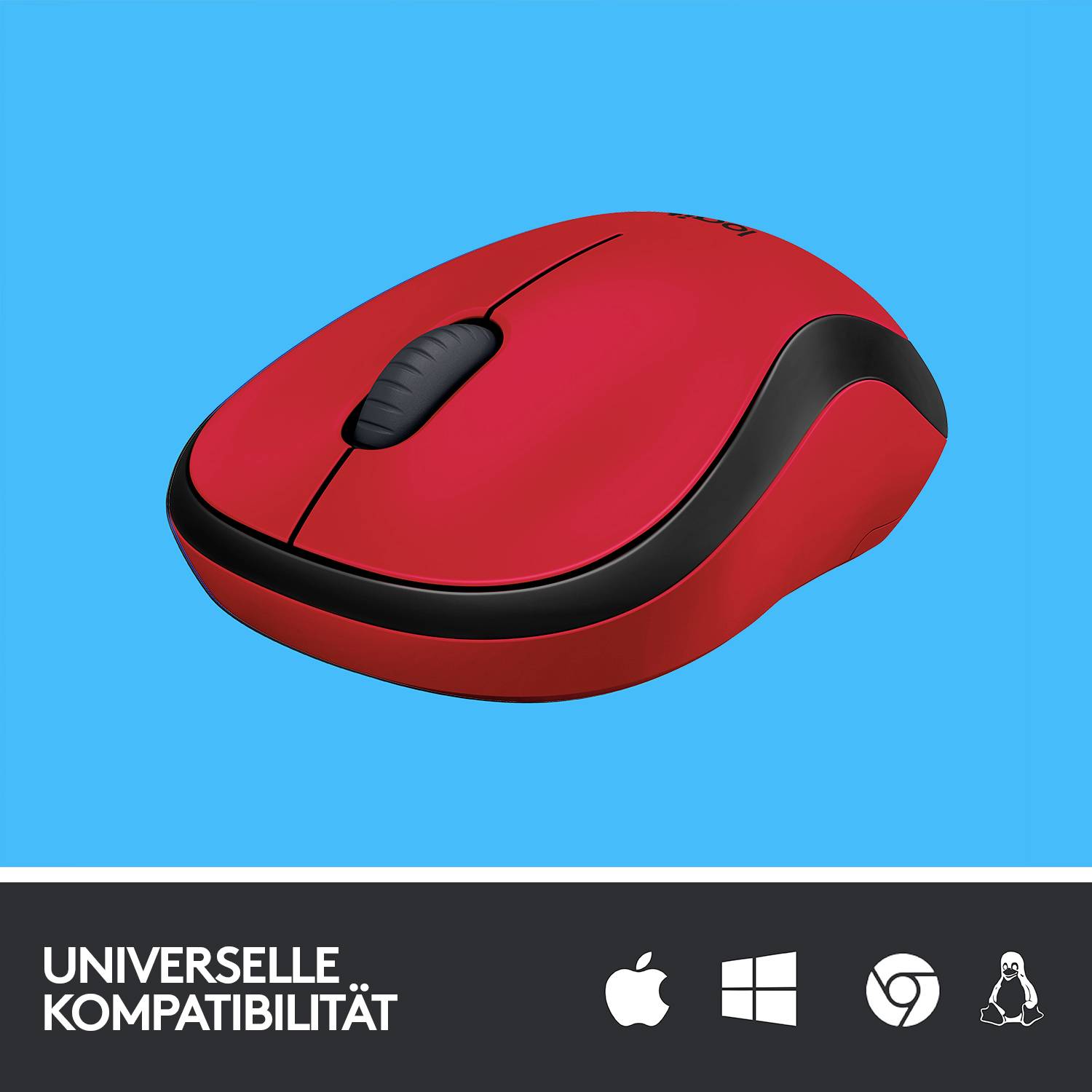 Logitech M220 Silent Maus Funk Optisch Rot 3 Tasten 1000 dpi
