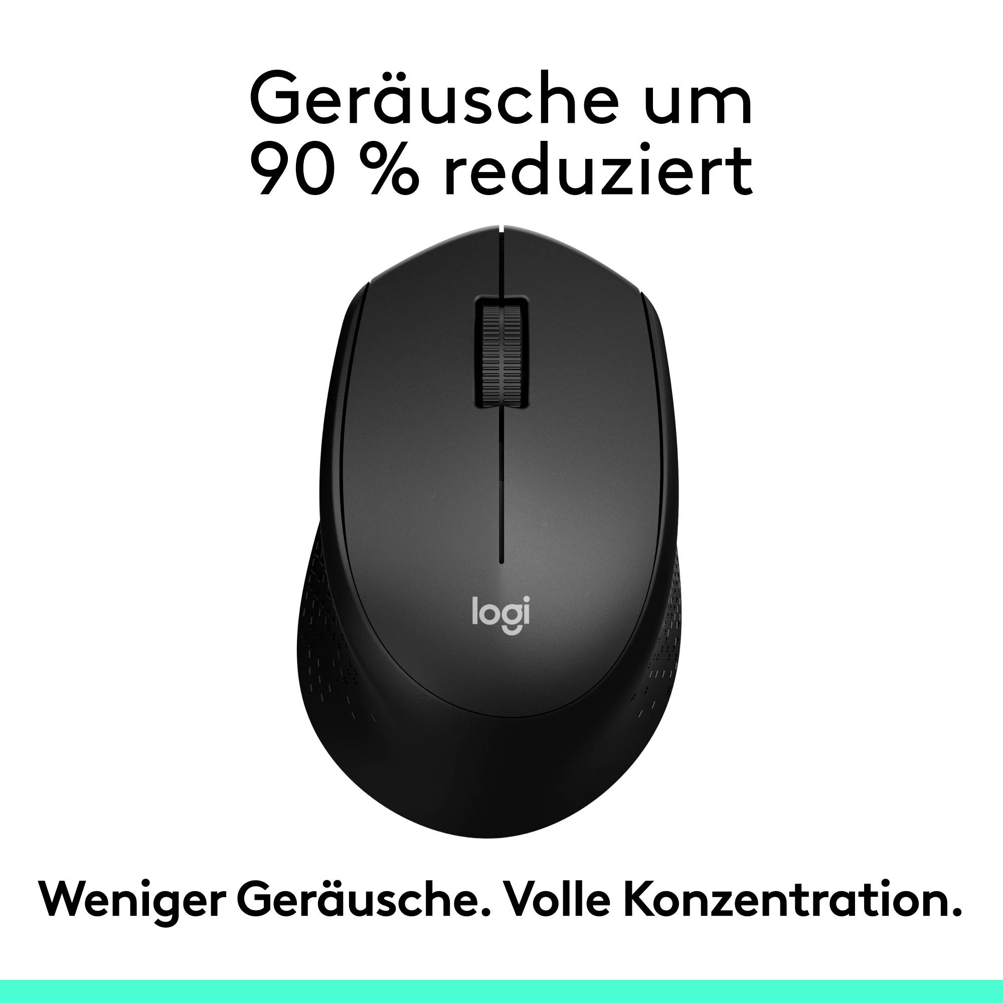 Logitech M330 Silent Plus Maus Funk Optisch Schwarz 3 Tasten 1000 dpi