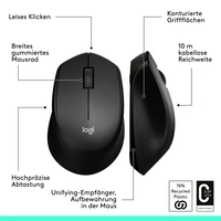Logitech M330 Silent Plus Maus Funk Optisch Schwarz 3 Tasten 1000 dpi Logitech M330 Silent Plus Maus Funk Optisch Schwarz 3 Tasten 1000 dpi