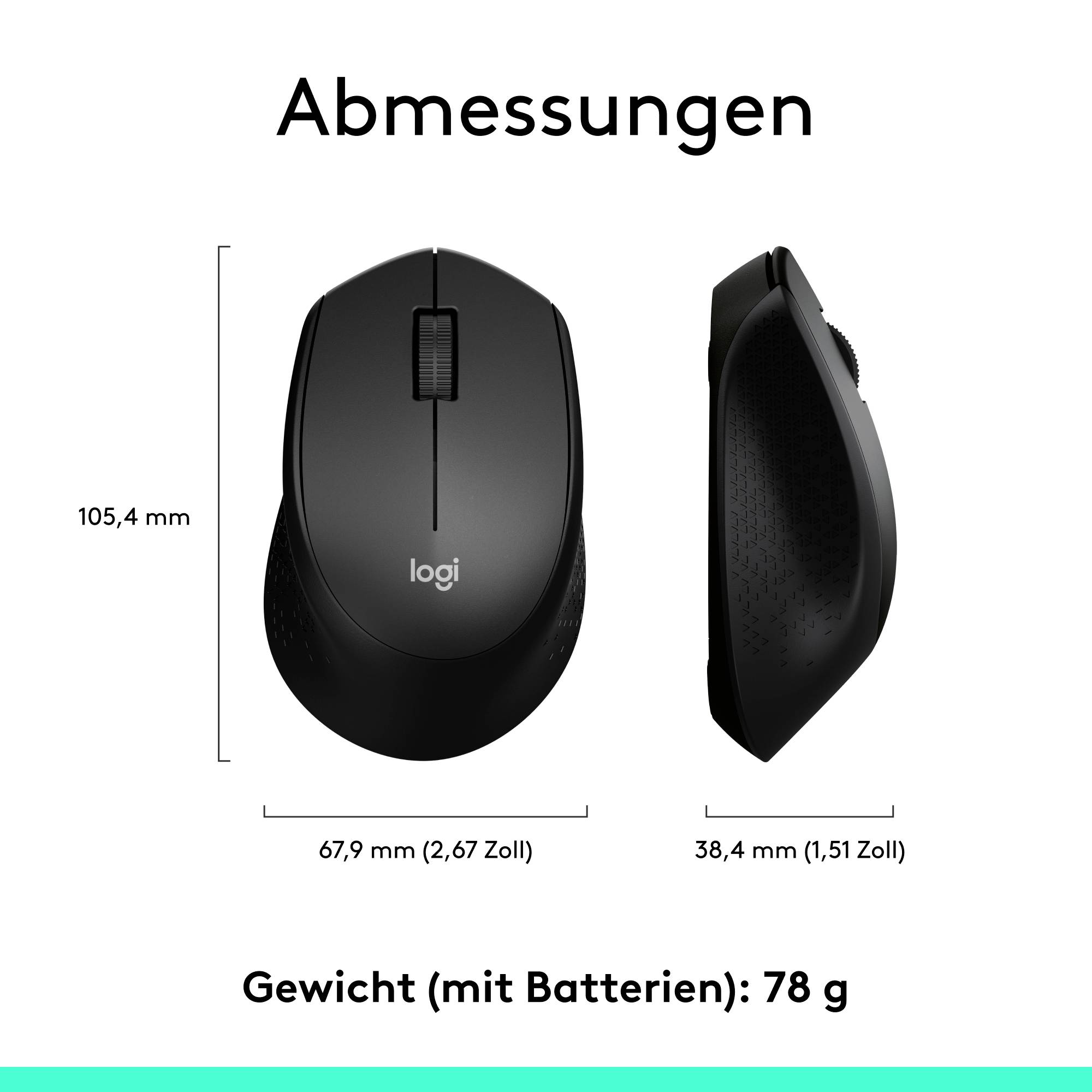 Logitech M330 Silent Plus Maus Funk Optisch Schwarz 3 Tasten 1000 dpi