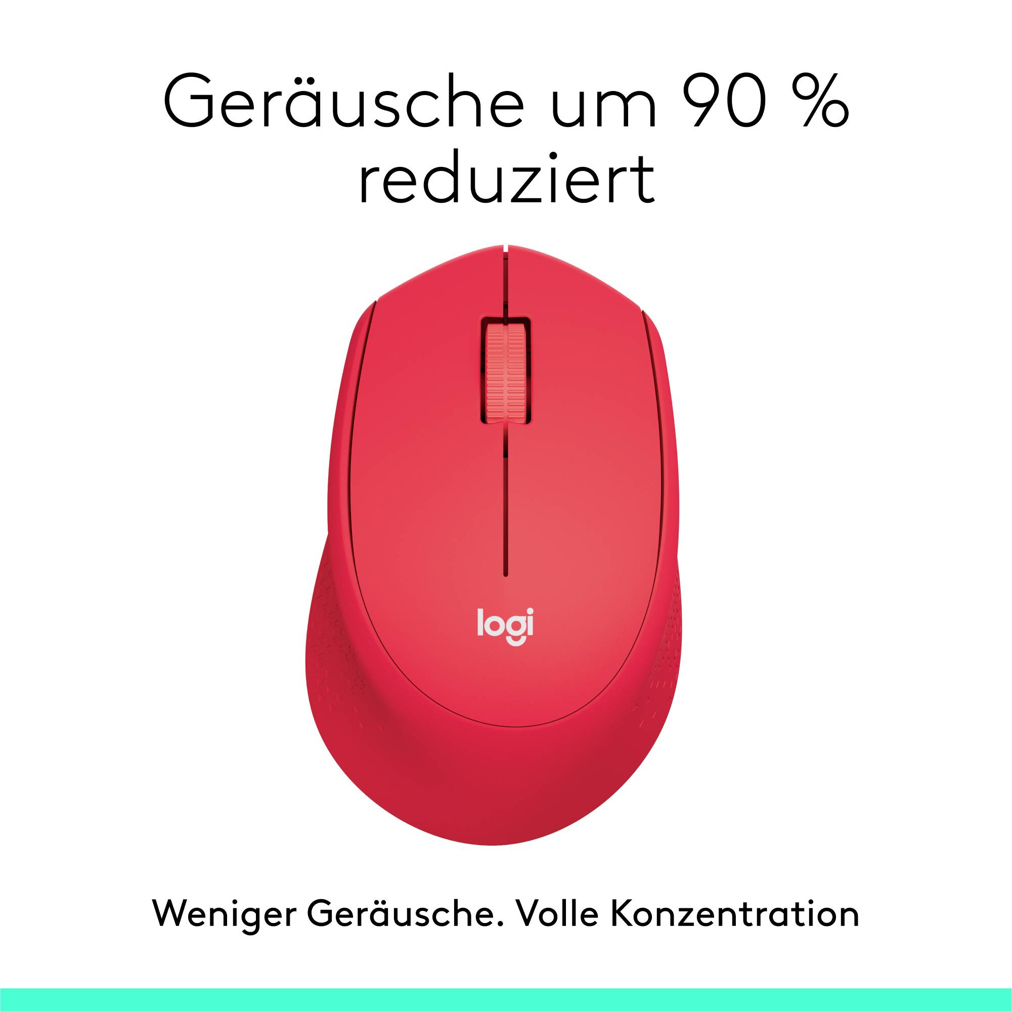 Logitech M330 Silent Plus Maus Funk Optisch Rot 3 Tasten 1000 dpi