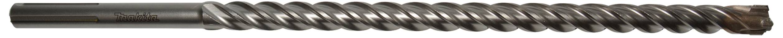 Ein metallischer, geriffelter Stab, der wie eine Gewindestange aussieht, liegt horizontal und füllt das Bild aus.