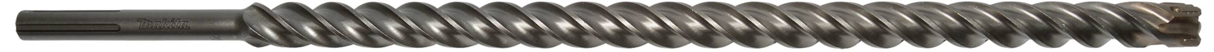 Eine Metallschraube mit spiralförmigem Gewinde, die horizontal ausgerichtet ist.