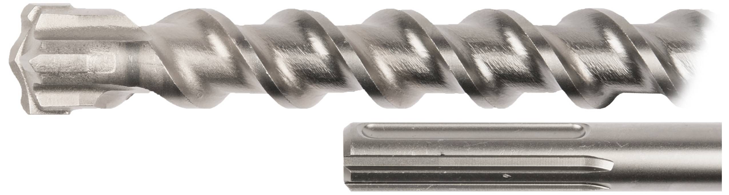 Bohrer mit spiralförmigem Schaft und zylindrischem Endstück, geeignet für präzises Bohren in harte Materialien.