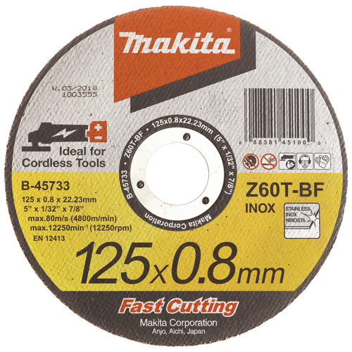 Makita B-45733 Trennscheibe gerade 125 mm Stahl, Edelstahl