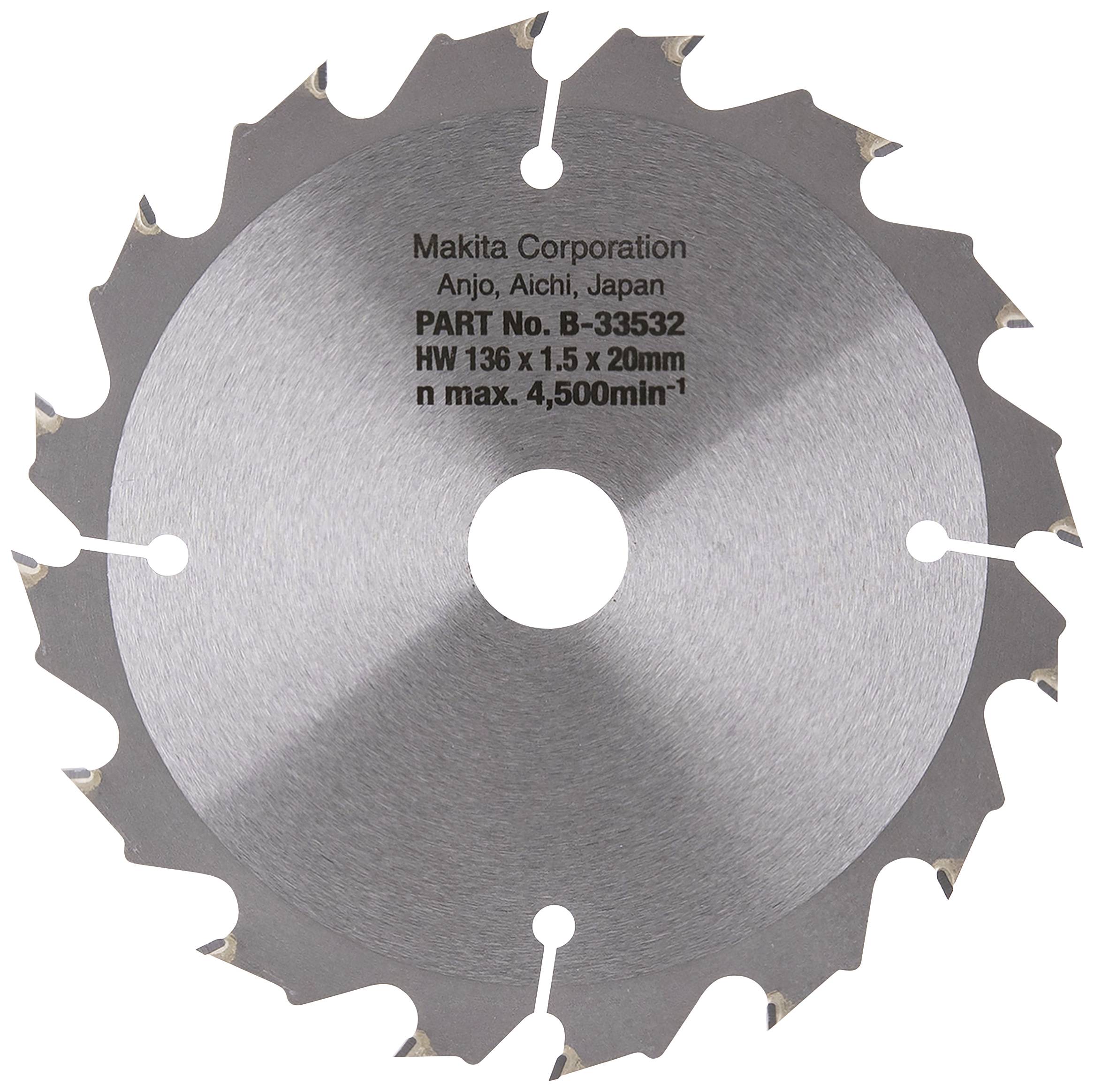 Makita SPECIALIZED B-33532 Hartmetall Kreissägeblatt 136 x 20 x 1 mm Zähneanzahl: 16 1 St.
