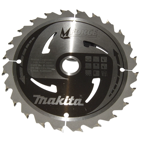 Makita M-FORCE B-32007 Kreissägeblatt 165 x 20 x 2mm Zähneanzahl: 24 1St. Makita M-FORCE B-32007 Kreissägeblatt 165 x 20 x 2mm Zähneanzahl: 24 1St.