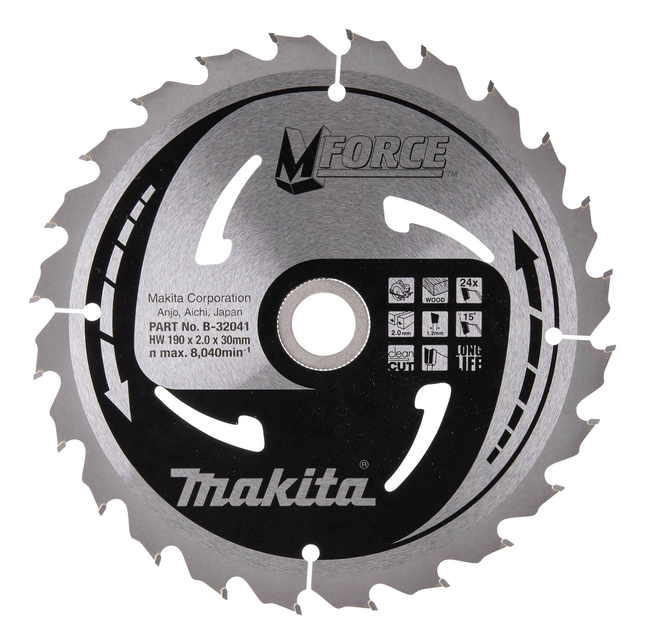 Makita M-FORCE B-32041 Kreissägeblatt 190 x 30 x 1.2 mm Zähneanzahl: 24 1 St.