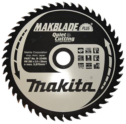 Makita MAKBLADE+ B-33495 Hartmetall Kreissägeblatt 260 x 30 x 1 mm Zähneanzahl: 48 1 St.