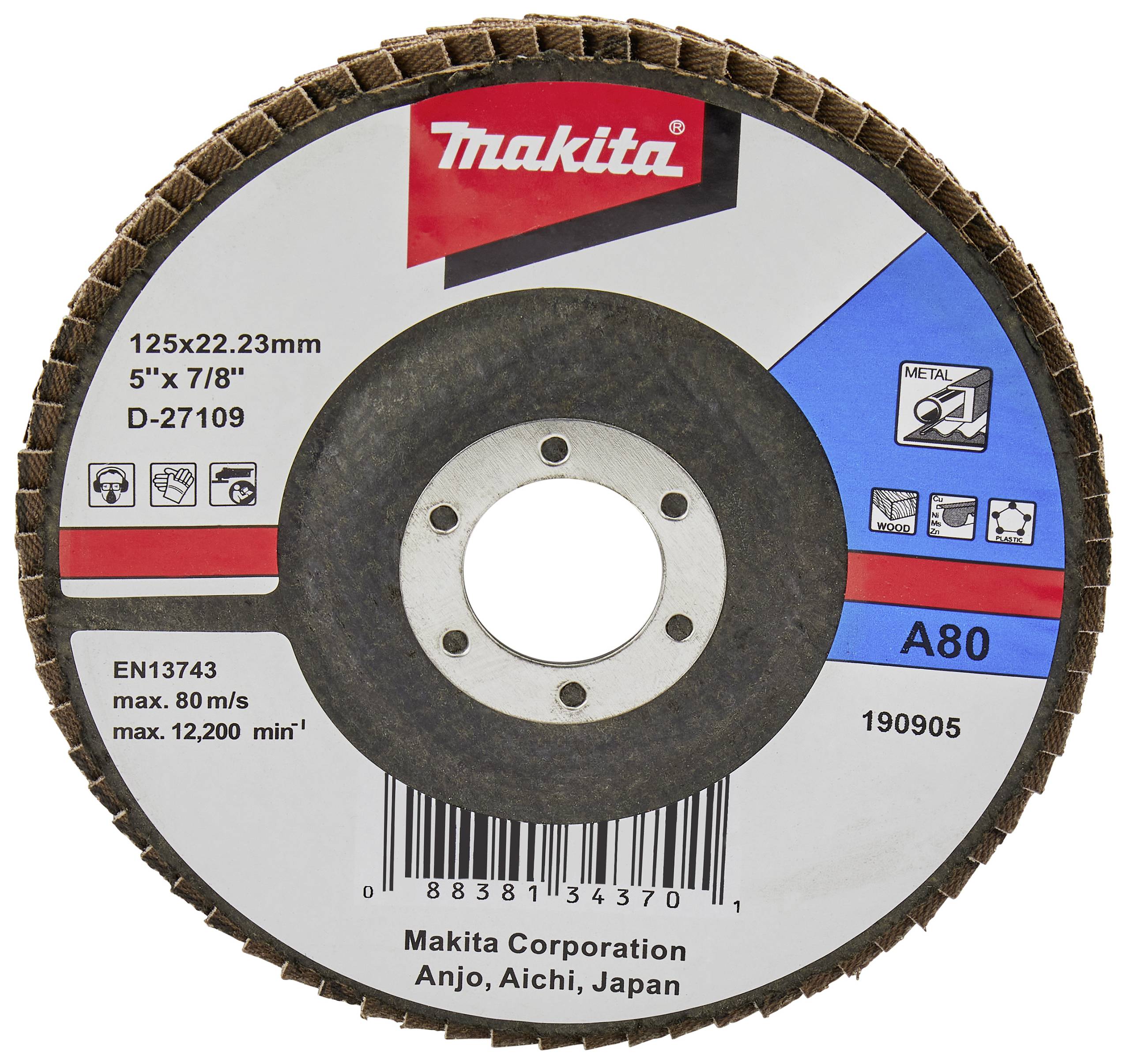 Makita D-27109 Fächerschleifscheibe Durchmesser 125mm 1St.