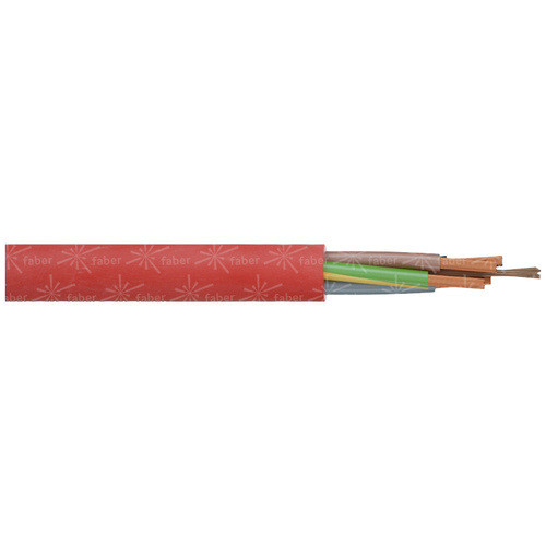 Faber Kabel 030682 Fil de câblage SiHF-J 4 x 1 mm² rouge Marchandise vendue au mètre