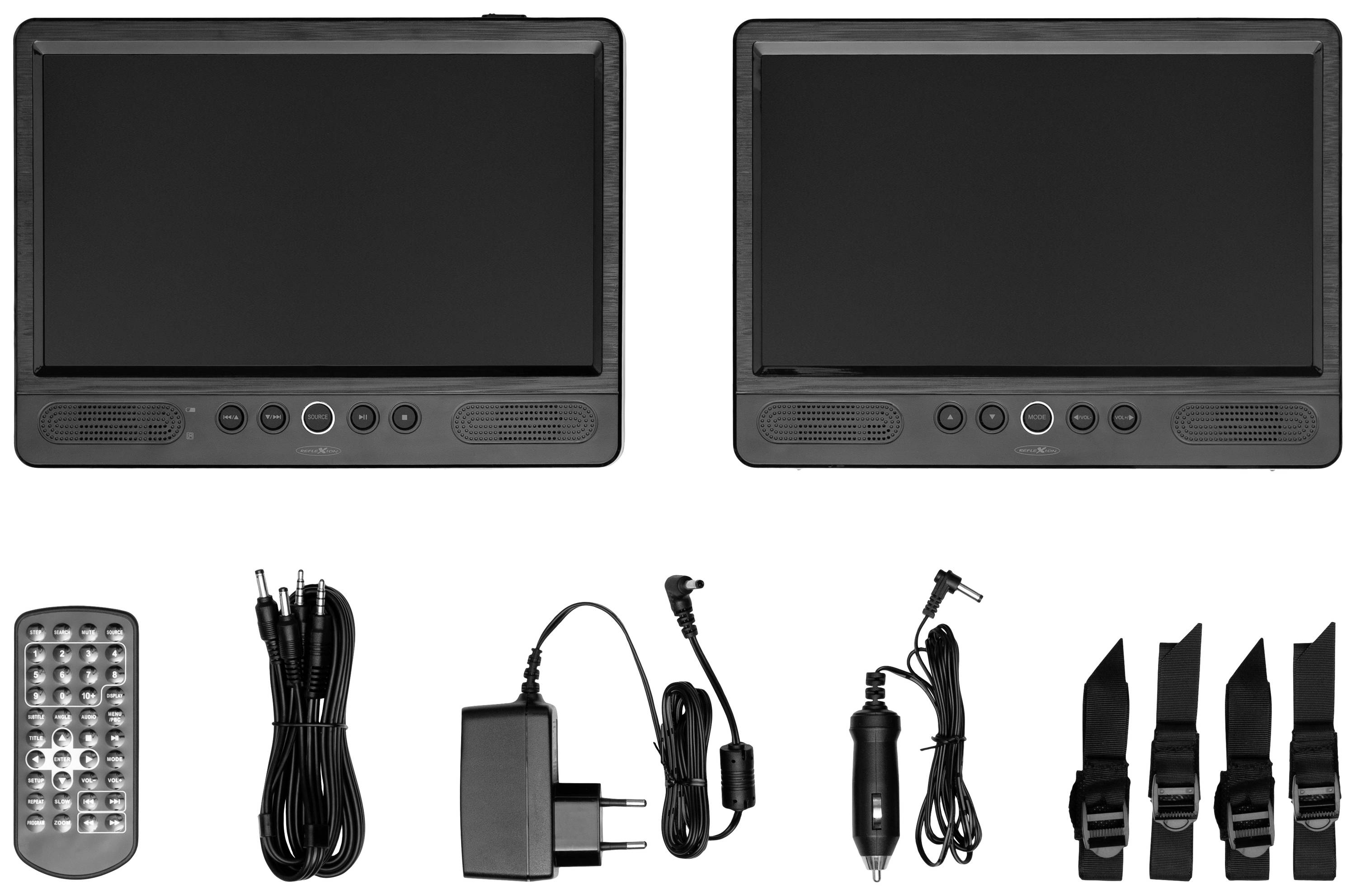 Reflexion DVD1052 Kopfstützen DVD-Player mit 2 Monitoren Bilddiagonale=25.7cm (10.1 Zoll)