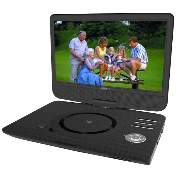 Lecteur DVD portable 10 pouces (25.7 cm) Reflexion DVD1005 avec câble de connexion Auto 12 V, fonctionnement sur batterie noir