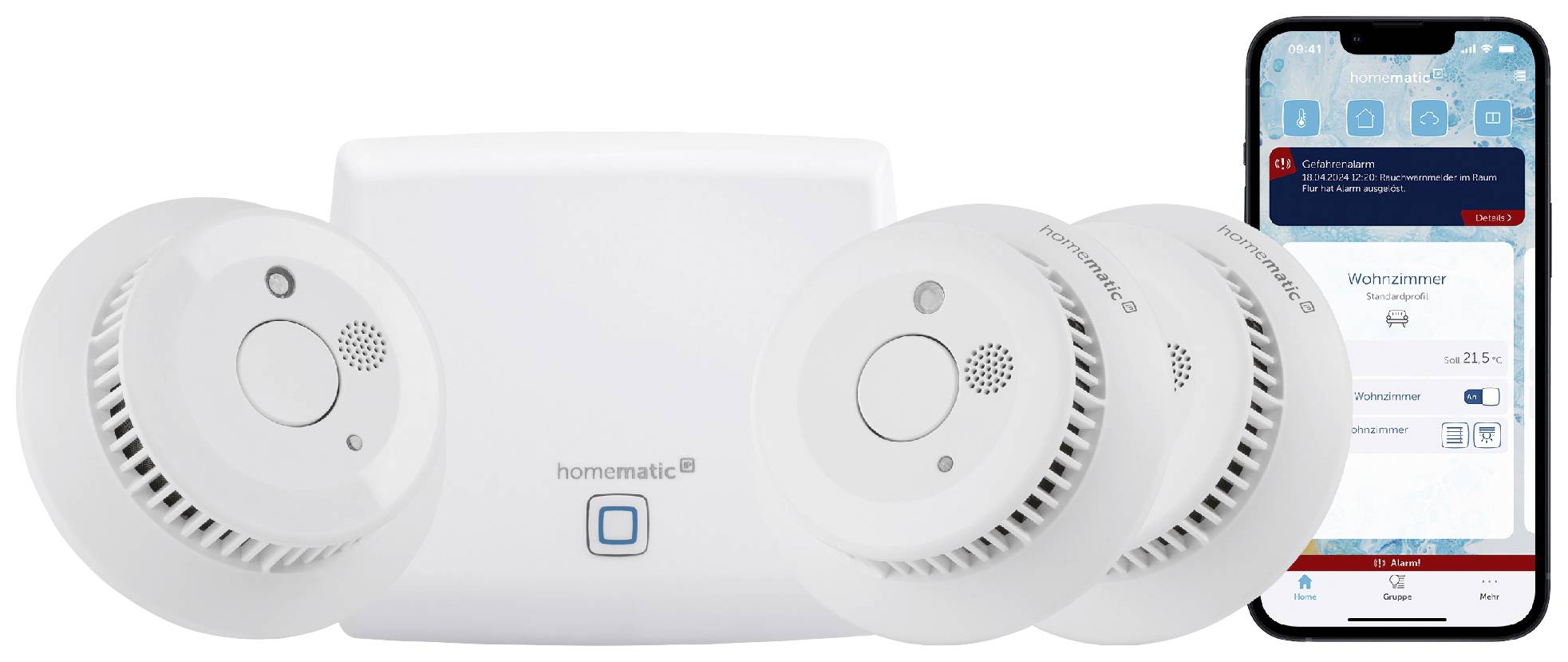 Homematic IP Starterkit Rauchwarnmelder für 6 Räume