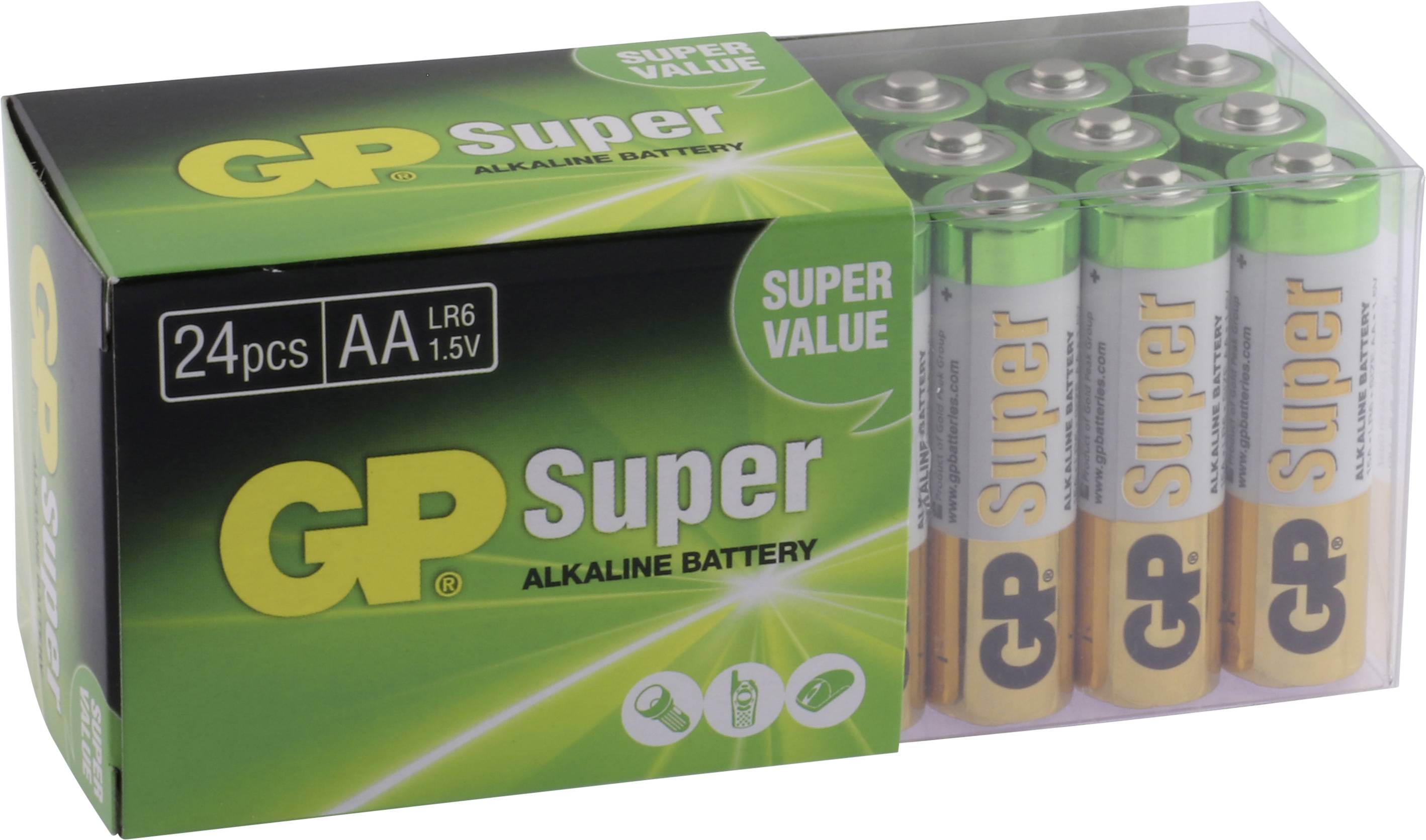 GP Super Mignon (AA)-Batterie Alkali-Mangan 1.5 V 24 St.