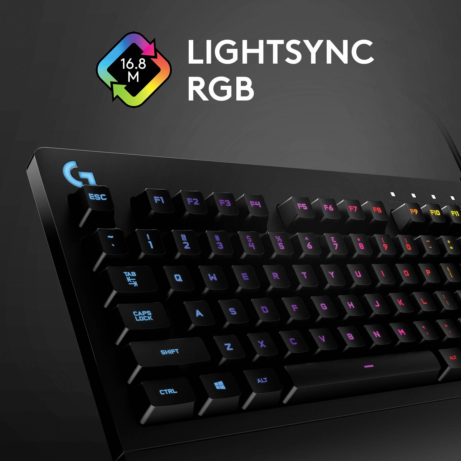 Logitech Gaming G213 Prodigy USB Gaming-Tastatur Deutsch, QWERTZ Schwarz Beleuchtet, Spritzwassergeschützt