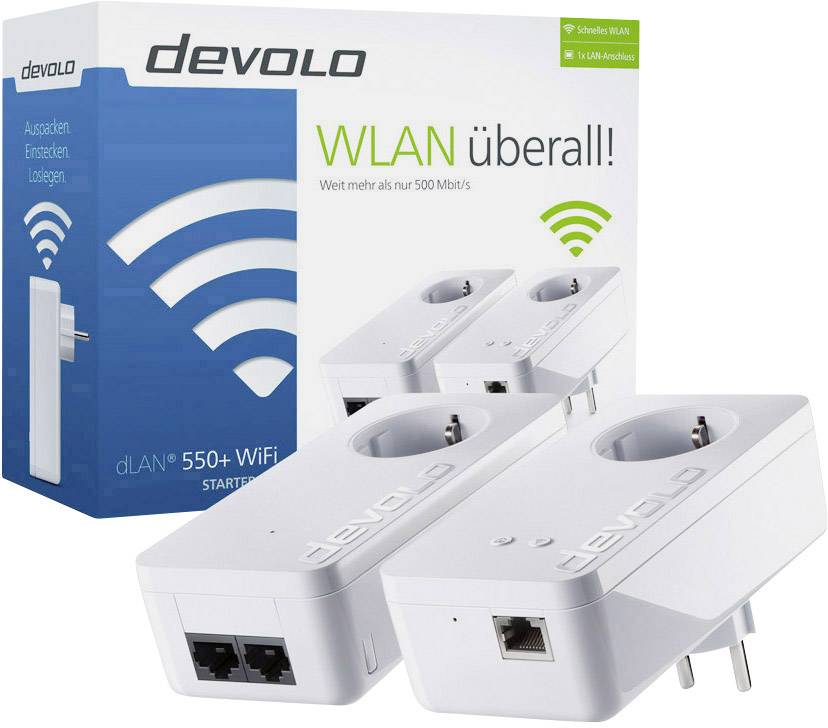 Devolo dLAN 550+ WiFi Powerline WLAN Starter Kit 500MBit/s