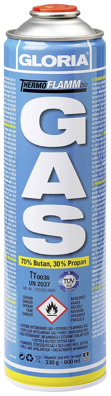 Gloria Haus und Garten 728303.0000 Gaskartusche 600ml