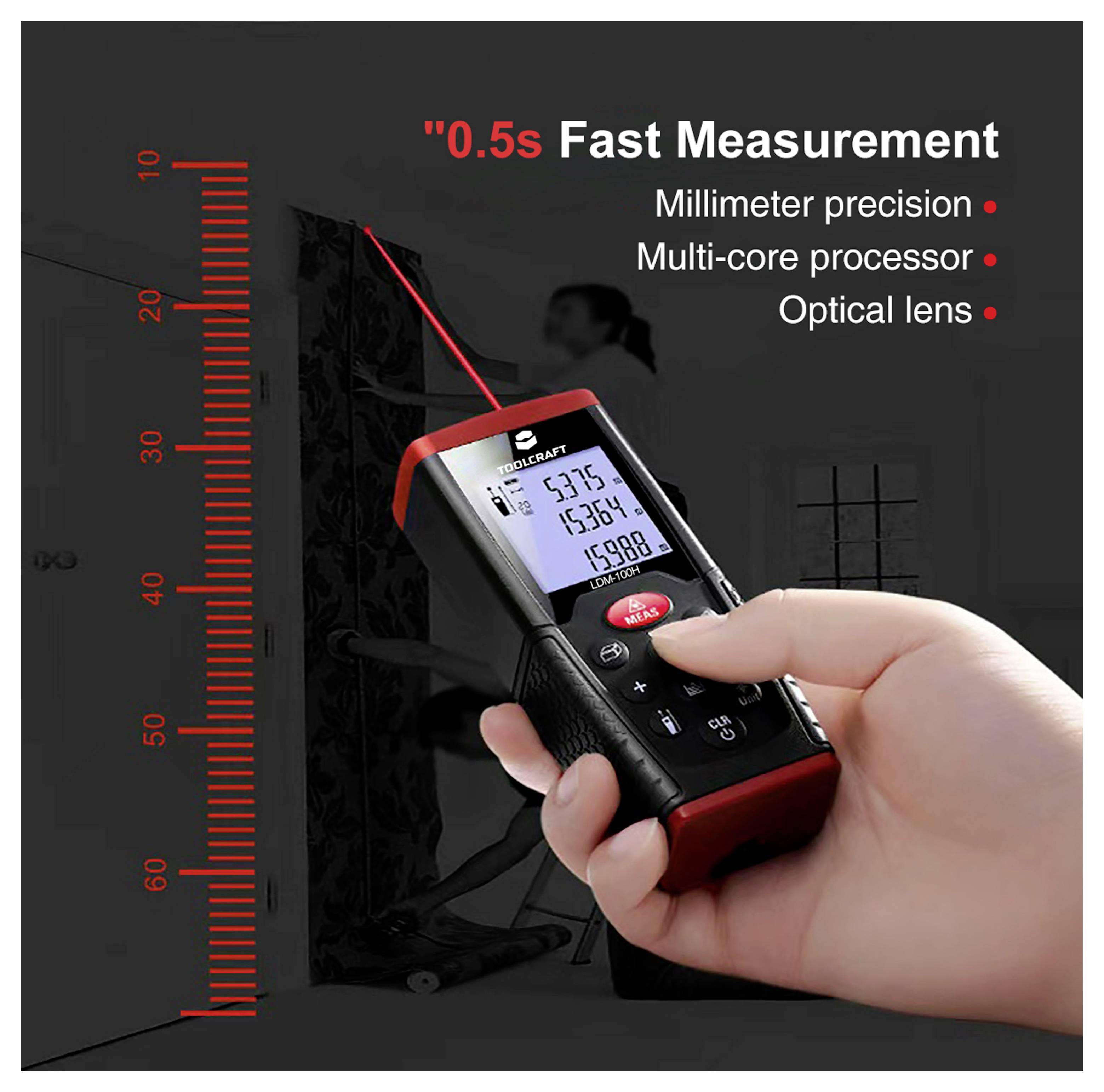 TOOLCRAFT LDM100H Laser-Entfernungsmesser 100 m