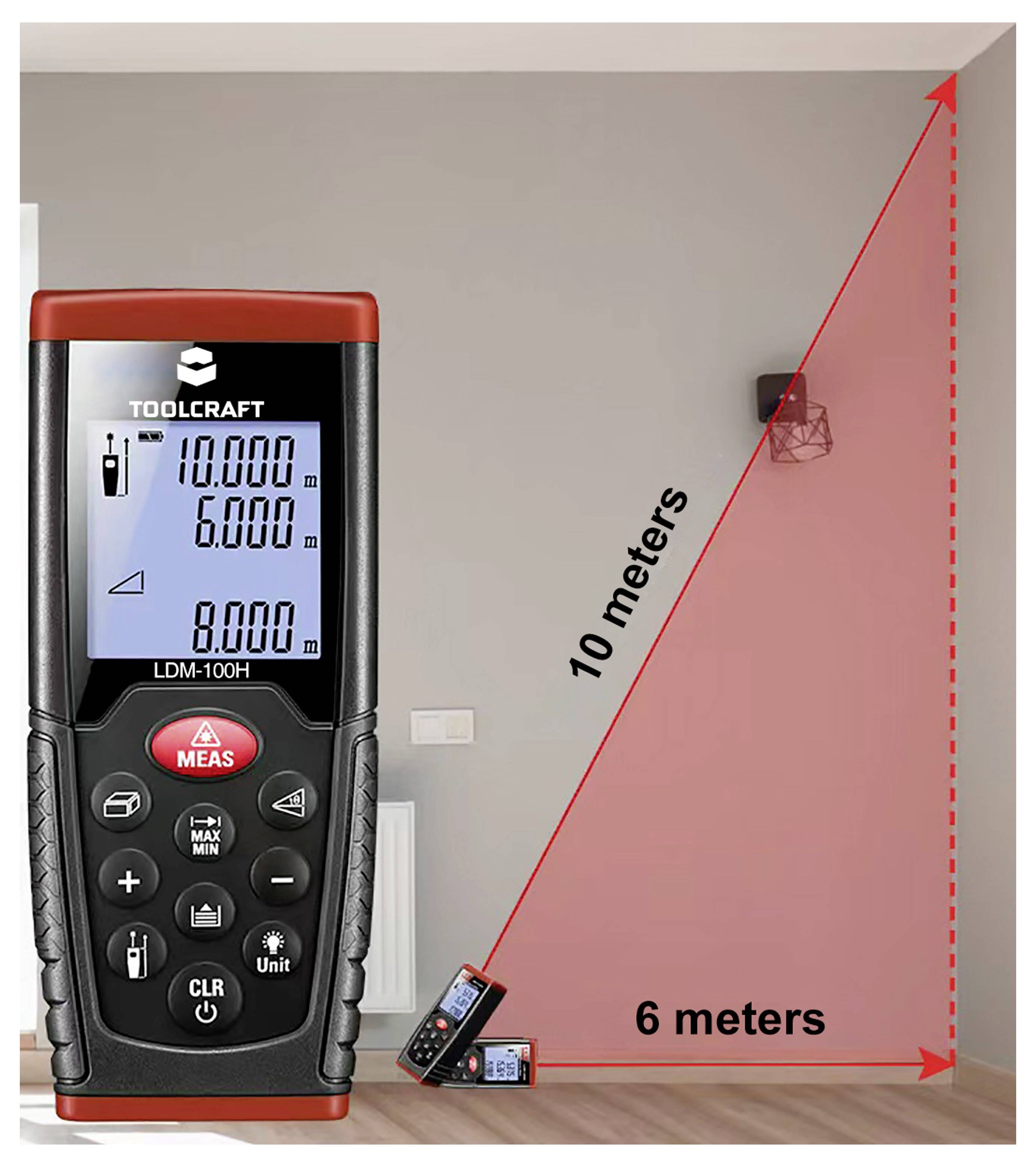 TOOLCRAFT LDM100H Laser-Entfernungsmesser 100 m