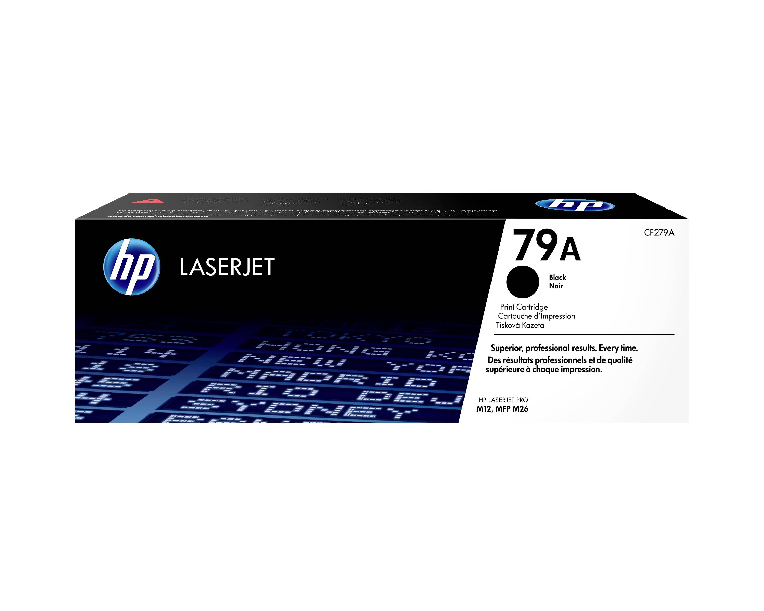 HP LaserJet 79A Schwarze Druckertinte Cartridge Box-Verpackung mit Produktnummer CF279A für LaserJet Pro M12/M26 Drucker.