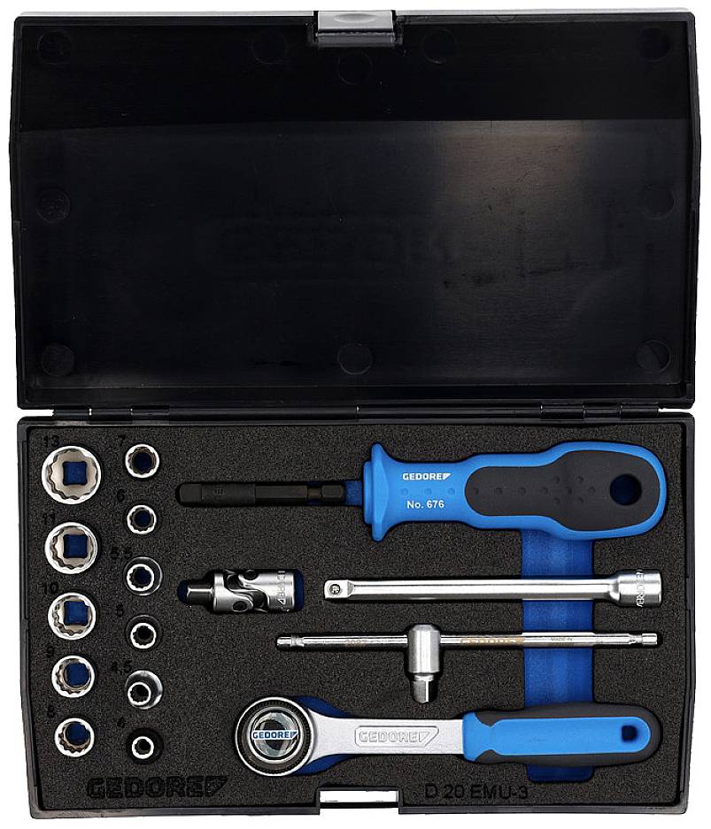 Gedore Steckschlüsselsatz metrisch 1/4" (6.3 mm) 17teilig 1815652