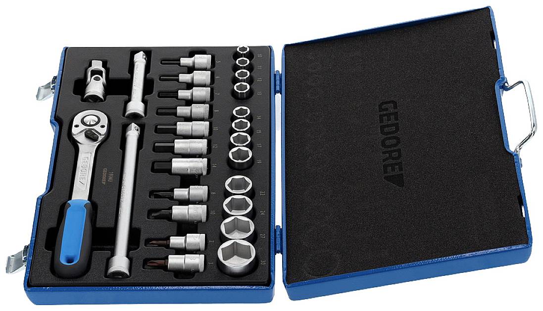 Gedore Steckschlüsselsatz metrisch 1/2" (12.5 mm) 27teilig 6139750