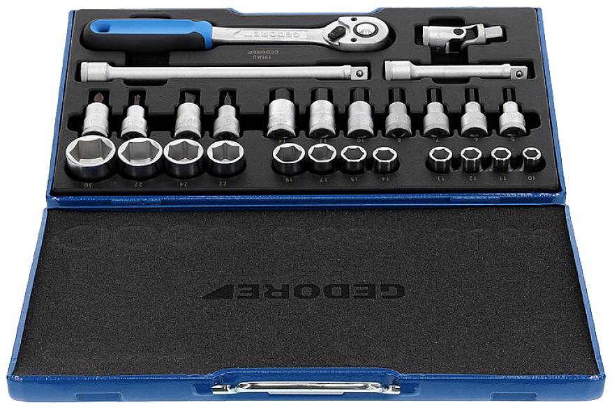 Gedore Steckschlüsselsatz metrisch 1/2" (12.5 mm) 27teilig 6139750