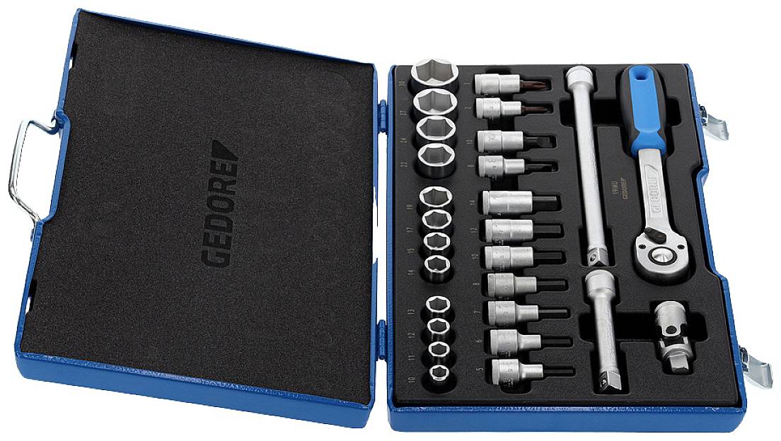 Gedore Steckschlüsselsatz metrisch 1/2" (12.5 mm) 27teilig 6139750