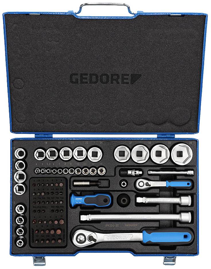 Gedore Steckschlüsselsatz metrisch 1/4" (6.3 mm), 1/2" (12.5 mm) 1550691
