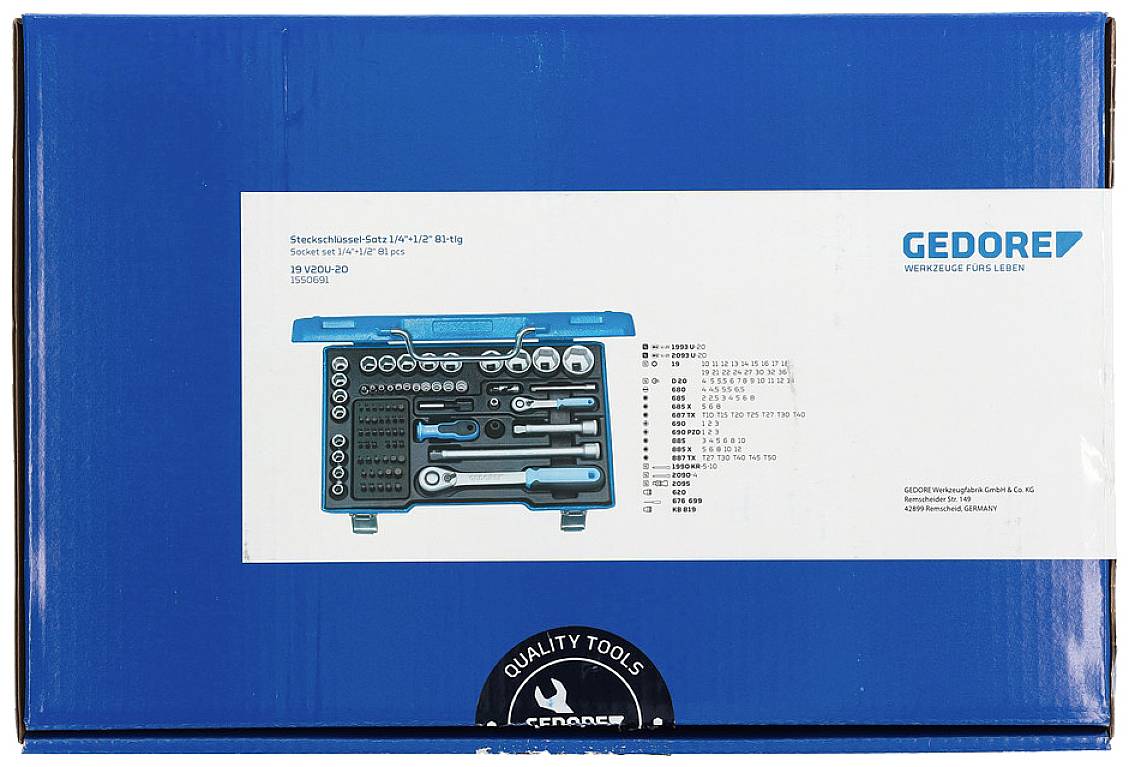 Gedore Steckschlüsselsatz metrisch 1/4" (6.3 mm), 1/2" (12.5 mm) 1550691