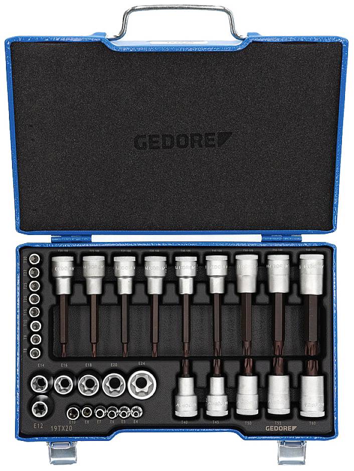 Gedore Steckschlüssel-Bit-Einsatz-Set 1/4" (6.3 mm), 1/2" (12.5 mm) 34teilig 6129440